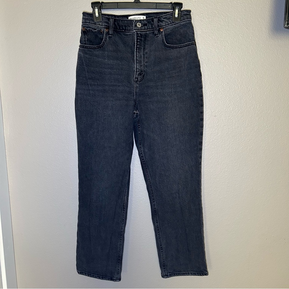 Abercrombie & Fitch Straight Leg Jeans — Washed Black - Picture 4 of 11